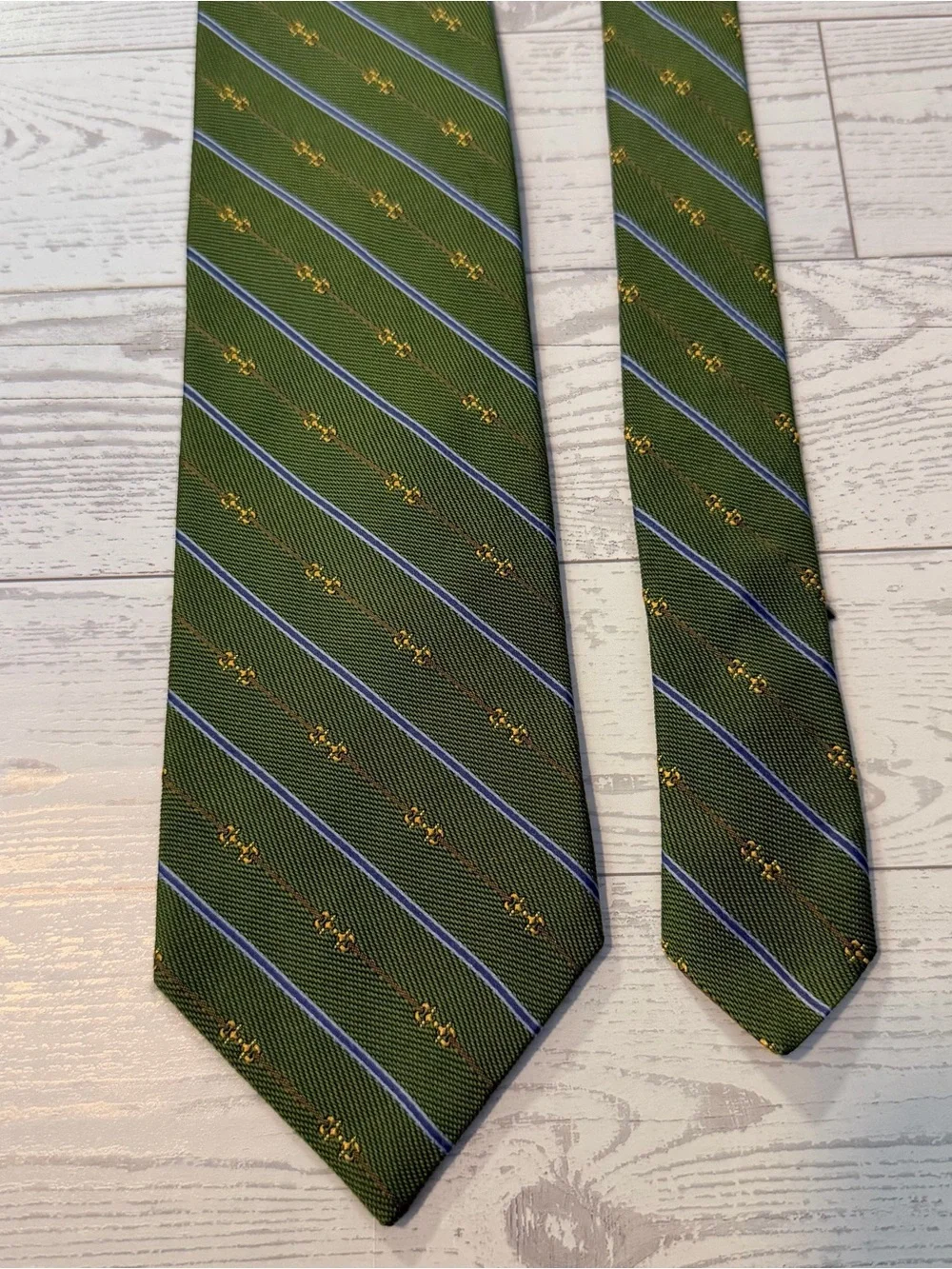 Brooks Brothers, Silk, Striped Horsebit Neck Tie, Green